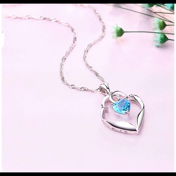 Silver Natural Gemstone Pendant Necklace BRAND NEW - Picture 3 of 5